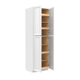 Assembled - Richmond White - Double Door Utility Cabinet | 30"W x 96"H x 24"D - BUILDMYPLACE