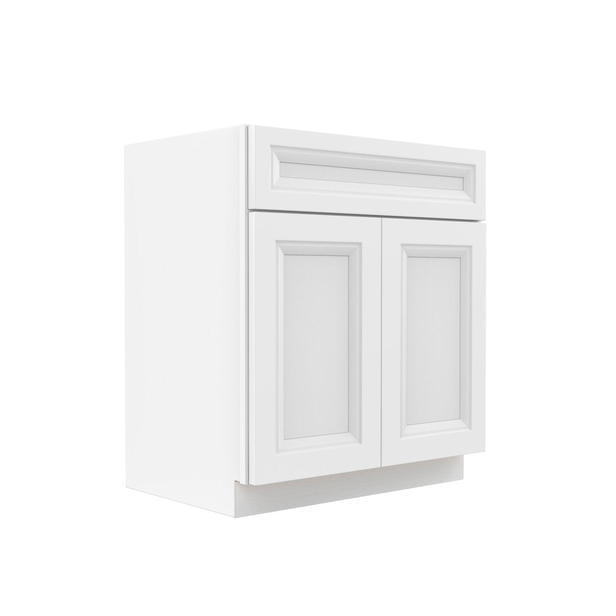 Assembled - Richmond White - Double Door Vanity Sink Base Cabinet | 30"W x 34.5"H x 21"D - BUILDMYPLACE