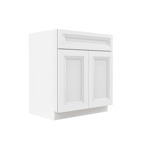 Assembled - Richmond White - Double Door Vanity Sink Base Cabinet | 30"W x 34.5"H x 21"D - BUILDMYPLACE