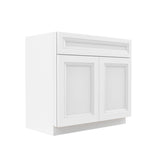 Assembled - Richmond White - Double Door Vanity Sink Base Cabinet | 36"W x 34.5"H x 21"D - BUILDMYPLACE