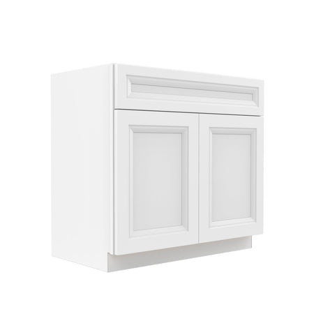 Assembled - Richmond White - Double Door Vanity Sink Base Cabinet | 36"W x 34.5"H x 21"D - BUILDMYPLACE