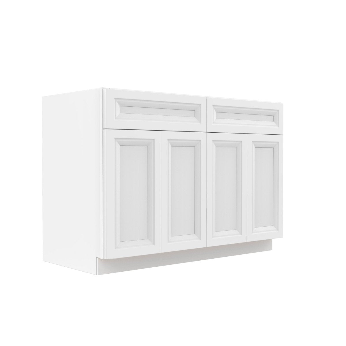 Assembled - Richmond White - Double Drawer & 4 Door Base Cabinet | 48"W x 34.5"H x 24"D - BUILDMYPLACE