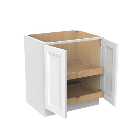 Assembled - Richmond White - Double Drawer & Door Base Cabinet | 30"W x 34.5"H x 24"D - BUILDMYPLACE