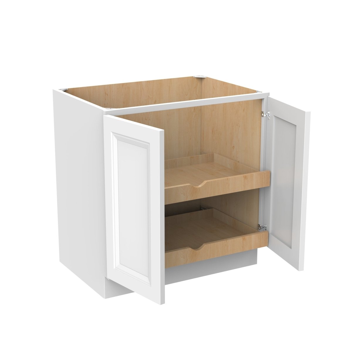 Assembled - Richmond White - Double Drawer & Door Base Cabinet | 33"W x 34.5"H x 24"D - BUILDMYPLACE