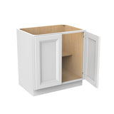 Assembled - Richmond White - Double Drawer & Door Base Cabinet | 33"W x 34.5"H x 24"D - BUILDMYPLACE