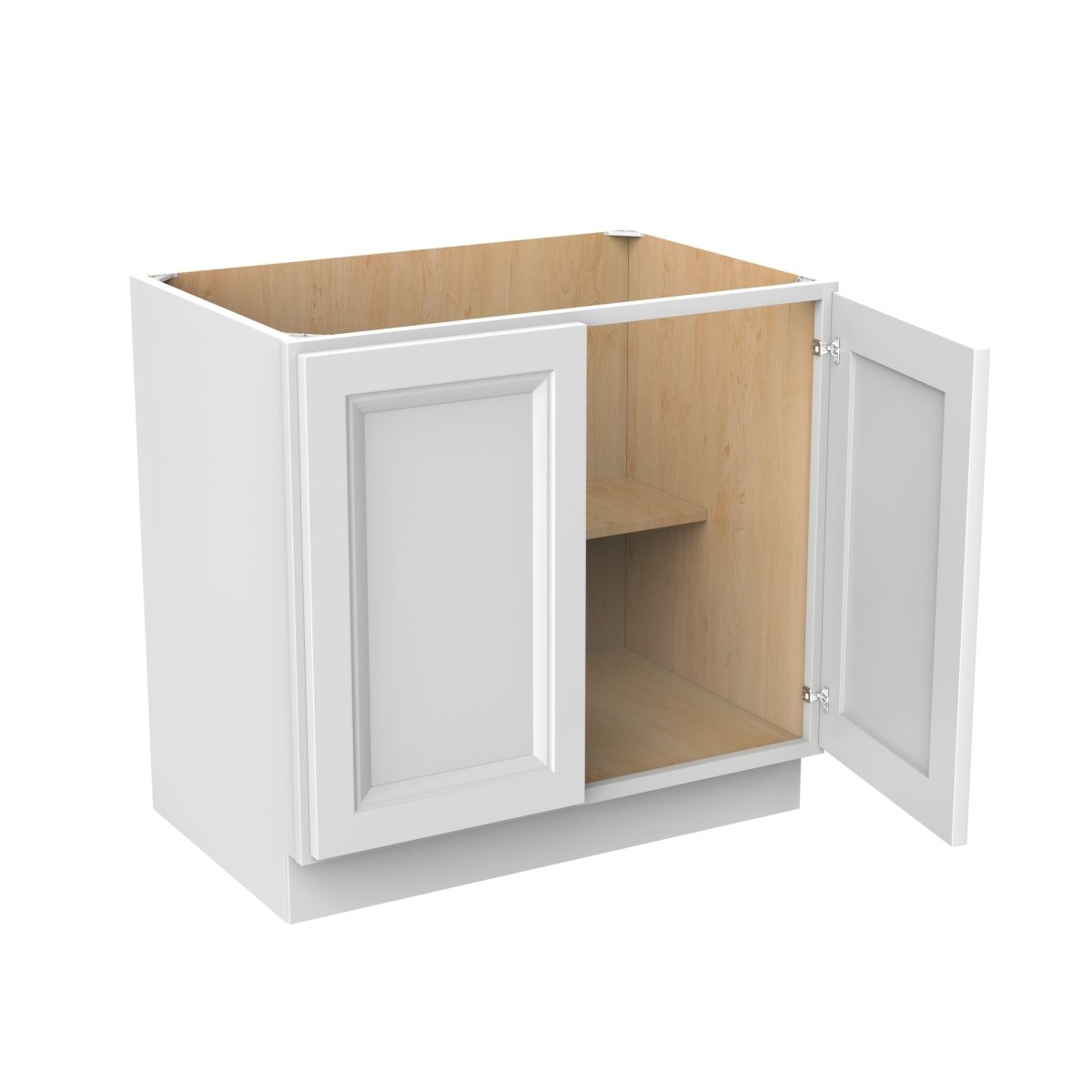 Assembled - Richmond White - Double Drawer & Door Base Cabinet | 36"W x 34.5"H x 24"D - BUILDMYPLACE