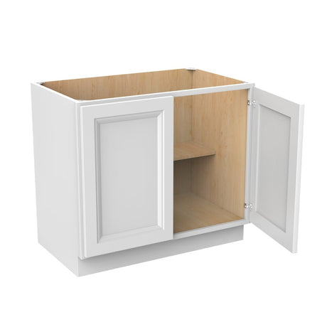 Assembled - Richmond White - Double Drawer & Door Base Cabinet | 39"W x 34.5"H x 24"D - BUILDMYPLACE