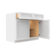 Assembled - Richmond White - Double Drawer & Door Base Cabinet | 39"W x 34.5"H x 24"D - BUILDMYPLACE