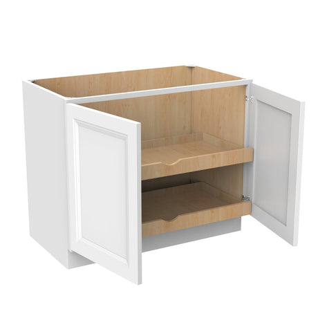 Assembled - Richmond White - Double Drawer & Door Base Cabinet | 42"W x 34.5"H x 24"D - BUILDMYPLACE