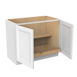 Assembled - Richmond White - Double Drawer & Door Base Cabinet | 42"W x 34.5"H x 24"D - BUILDMYPLACE