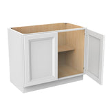 Assembled - Richmond White - Double Drawer & Door Base Cabinet | 42"W x 34.5"H x 24"D - BUILDMYPLACE