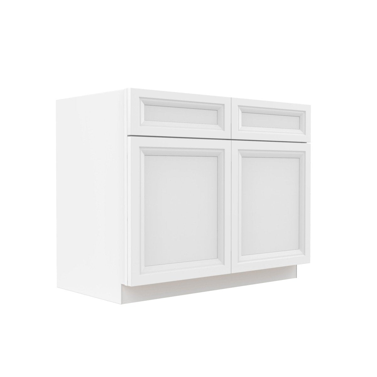 Assembled - Richmond White - Double Drawer & Door Base Cabinet | 42"W x 34.5"H x 24"D - BUILDMYPLACE