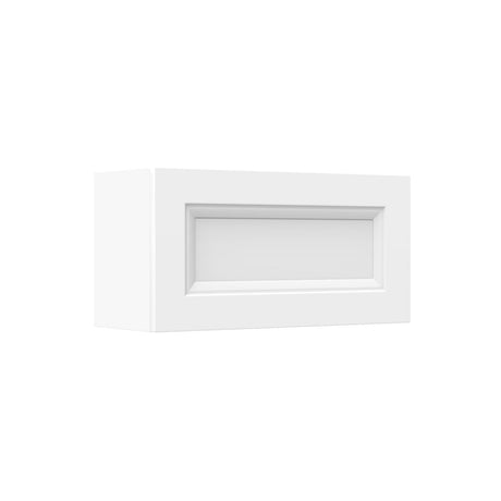 Assembled - Richmond White - Horizontal Door Wall Cabinet | 30"W x 15"H x 12"D - BUILDMYPLACE