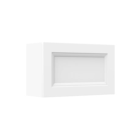 Assembled - Richmond White - Horizontal Door Wall Cabinet | 30"W x 18"H x 12"D - BUILDMYPLACE