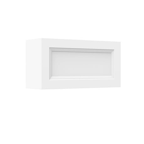 Assembled - Richmond White - Horizontal Door Wall Cabinet | 36"W x 18"H x 12"D - BUILDMYPLACE