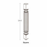 Assembled - Richmond White - Post - Square | 3"W x 34.5"H x 3"D - BUILDMYPLACE