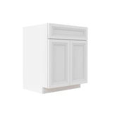 Assembled - Richmond White - Single Drawer Front 2 Door Sink Base Cabinet | 27"W x 34.5"H x 24"D - BUILDMYPLACE