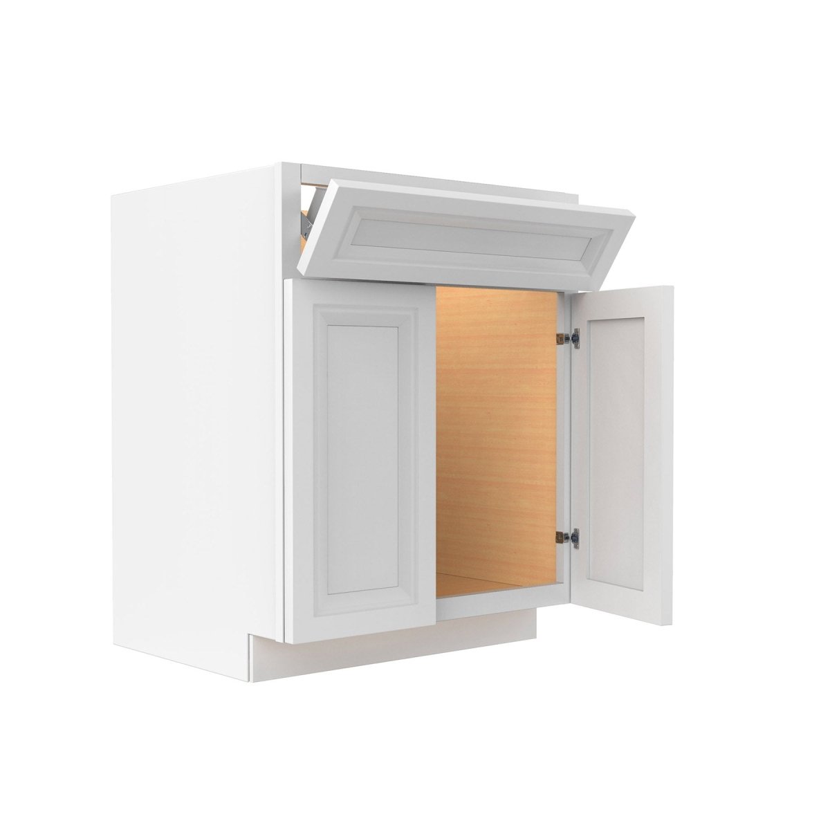 Assembled - Richmond White - Single Drawer Front 2 Door Sink Base Cabinet | 27"W x 34.5"H x 24"D - BUILDMYPLACE