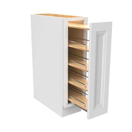 Assembled - Richmond White - Spice Base Cabinet | 9"W x 34.5"H x 24"D - BUILDMYPLACE