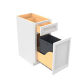 Assembled - Richmond White - Waste Basket Cabinet | 15"W x 34.5"H x 24"D - BUILDMYPLACE