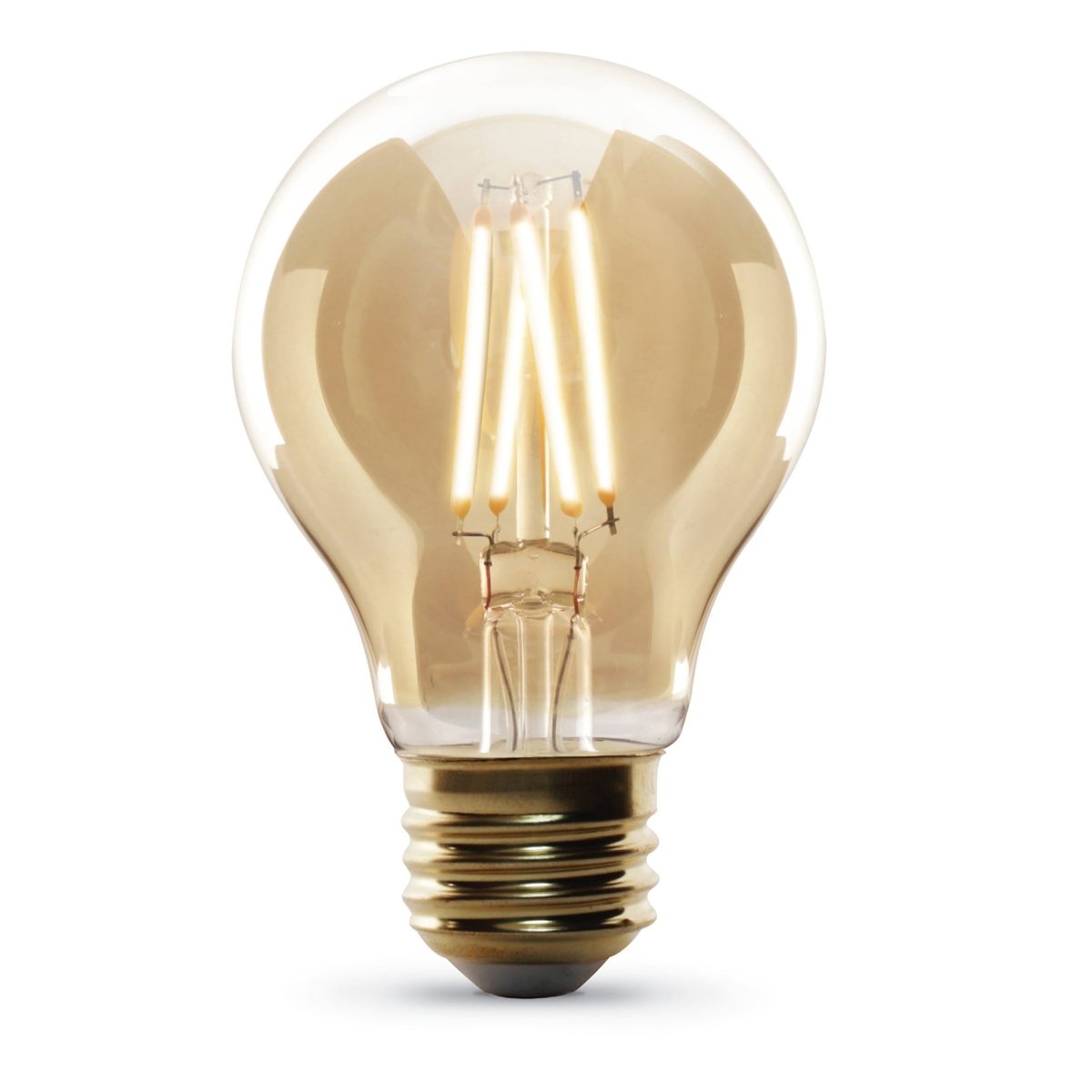 AT19 Vintage LED Light Bulb, 4 Watts, E26, Amber Glass, Dimmable, Decorative Bulb - BUILDMYPLACE