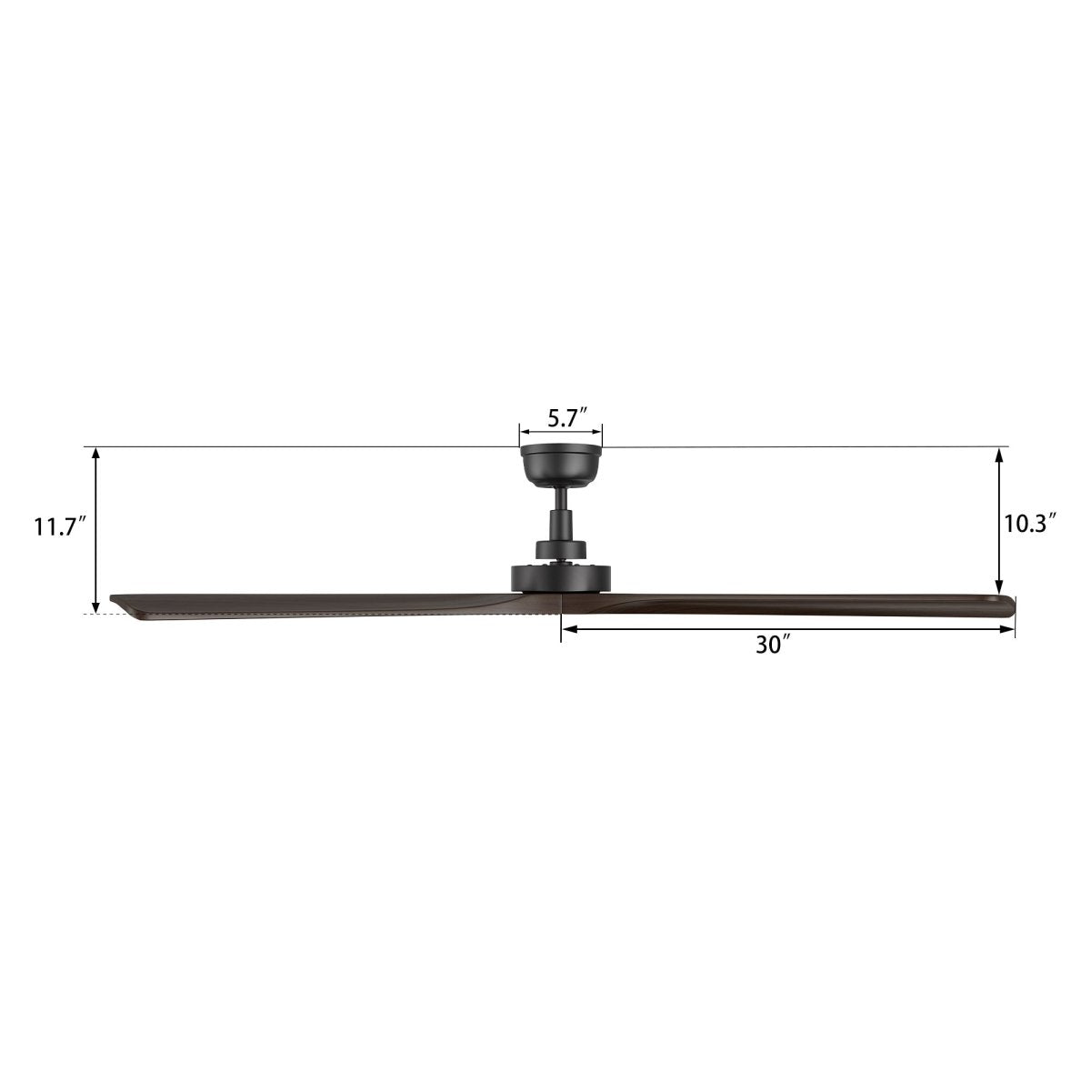 ATHENA 60 inch 3 - Blade No Light Ceiling Fan with Remote - LEDMyPlace
