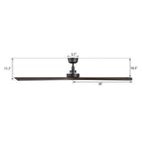 ATHENA 60 inch 3 - Blade No Light Ceiling Fan with Remote - LEDMyPlace