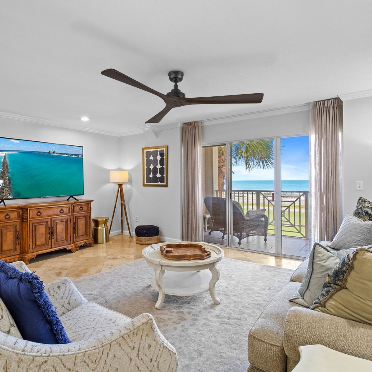 ATHENA 60 inch 3 - Blade No Light Ceiling Fan with Remote - LEDMyPlace