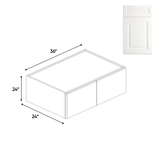 Atlas Blanco - 24" Deep Double Door Wall Cabinets - 36"W x 24"H x 24"D - Pre Assembled - BUILDMYPLACE