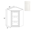 Atlas Blanco - Diagonal Corner Glass Door Wall Cabinets - 24"W x 30"H x 12"D - Pre Assembled - BUILDMYPLACE