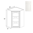 Atlas Blanco - Diagonal Corner Glass Door Wall Cabinets - 24"W x 36"H x 12"D - Pre Assembled - BUILDMYPLACE