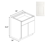 Atlas Blanco - Double Door Cabinets - 24"W x 34.5"H x 24"D - Pre Assembled - BUILDMYPLACE