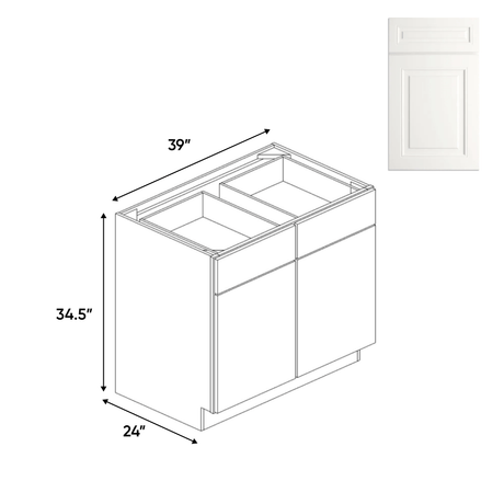 Atlas Blanco - Double Door Cabinets - 39"W x 34.5"H x 24"D - Pre Assembled - BUILDMYPLACE