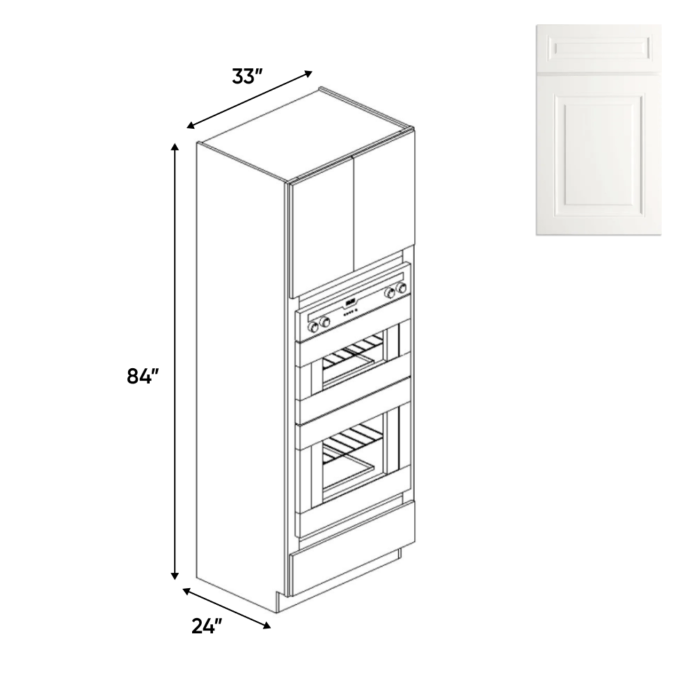 Atlas Blanco - Double Oven Cabinets - 33"W x 84"H x 24"D - Pre Assembled - BUILDMYPLACE