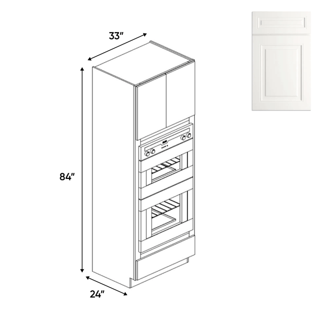 Atlas Blanco - Double Oven Cabinets - 33"W x 84"H x 24"D - Pre Assembled - BUILDMYPLACE