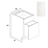 Atlas Blanco - File Drawer Base Cabinets - 18"W x 30"H x 21"D - Pre Assembled - BUILDMYPLACE