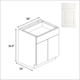 Atlas Blanco - Full Height Double Door Base Cabinets - 30"W x 34.5"H x 24"D - Pre Assembled - BUILDMYPLACE