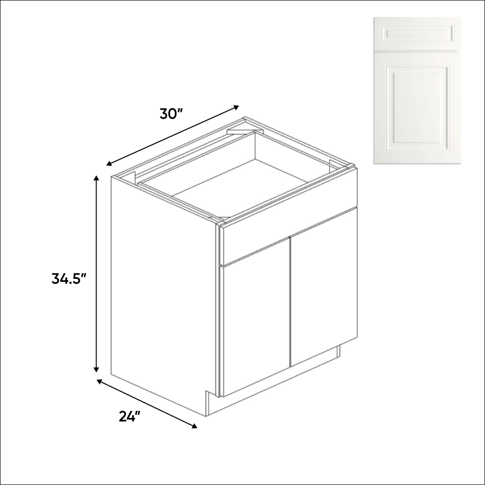 Atlas Blanco - Full Height Double Door Base Cabinets - 30