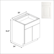 Atlas Blanco - Full Height Double Door Base Cabinets - 33"W x 34.5"H x 24"D - Pre Assembled - BUILDMYPLACE