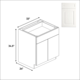 Atlas Blanco - Full Height Double Door Base Cabinets - 33"W x 34.5"H x 24"D - Pre Assembled - BUILDMYPLACE