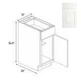 Atlas Blanco - Full Height Single Door Base Cabinets - 12"W x 34.5"H x 24"D - Pre Assembled - BUILDMYPLACE