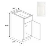 Atlas Blanco - Full Height Single Door Base Cabinets - 9"W x 34.5"H x 24"D - Pre Assembled - BUILDMYPLACE