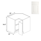 Atlas Blanco - Lazy Susan Base Cabinets - 33"W x 34.5"H x 33"D - Pre Assembled - BUILDMYPLACE