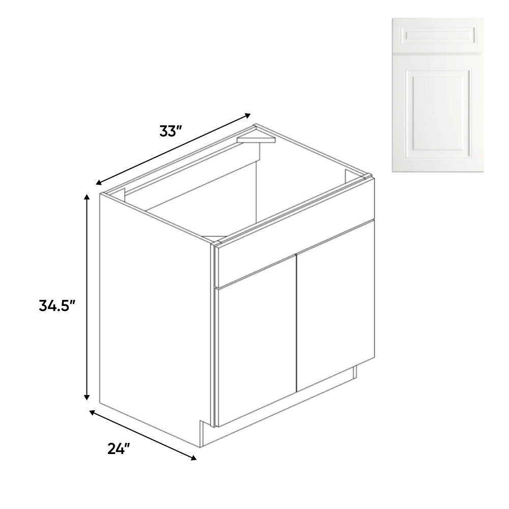 Atlas Blanco - Sink Base Cabinets - 33"W x 34.5"H x 24"D - Pre Assembled - BUILDMYPLACE