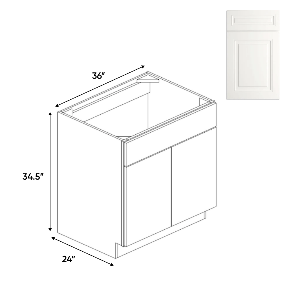 Atlas Blanco - Sink Base Cabinets - 36"W x 34.5"H x 24"D - Pre Assembled - BUILDMYPLACE