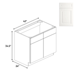 Atlas Blanco - Sink Base Cabinets - 42"W x 34.5"H x 24"D - Pre Assembled - BUILDMYPLACE