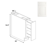 Atlas Blanco - Spice Rack Base Cabinets - 9"W x 34.5"H x 24"D - Pre Assembled - BUILDMYPLACE