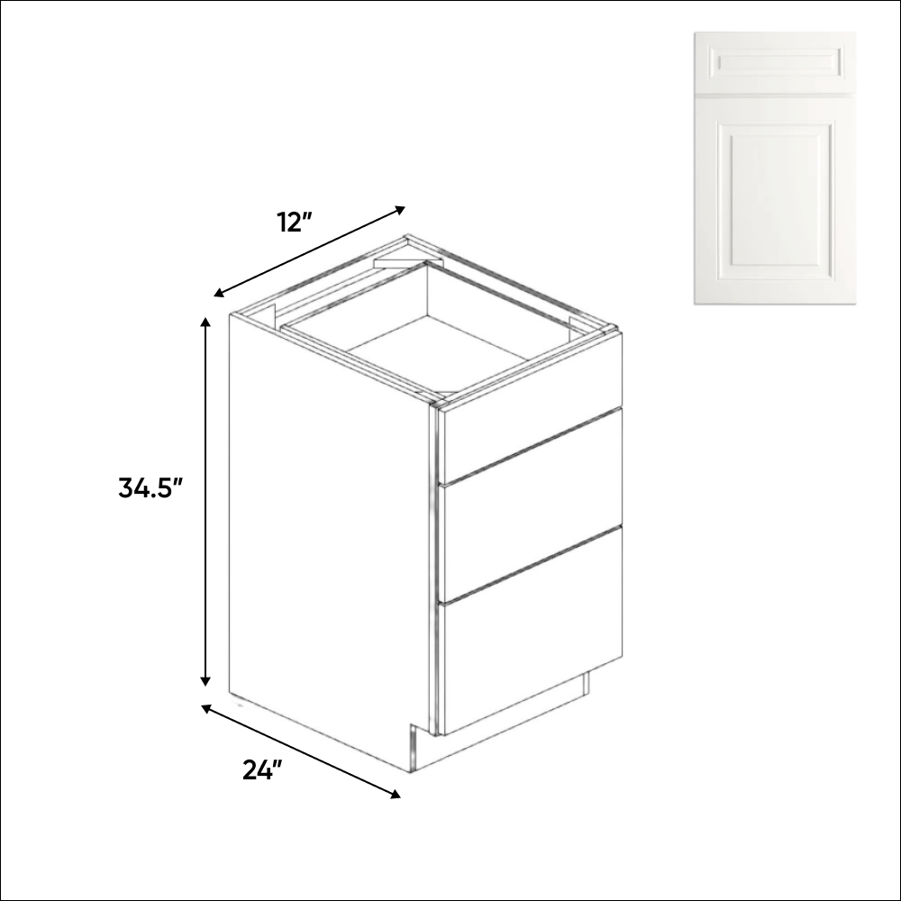 Atlas Blanco - Three Drawer Base Cabinets - 12