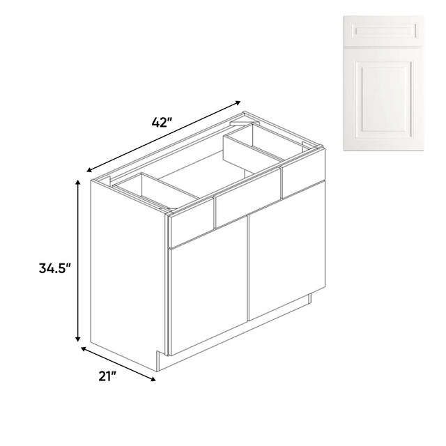 Atlas Blanco - Vanity Consoles - 42"W x 34.5"H x 21"D - Pre Assembled - BUILDMYPLACE