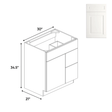 Atlas Blanco - Vanity Sink Drawer Base Cabinets - 30"W x 34.5"H x 21"D - AB - VSD30L - Pre Assembled - BUILDMYPLACE